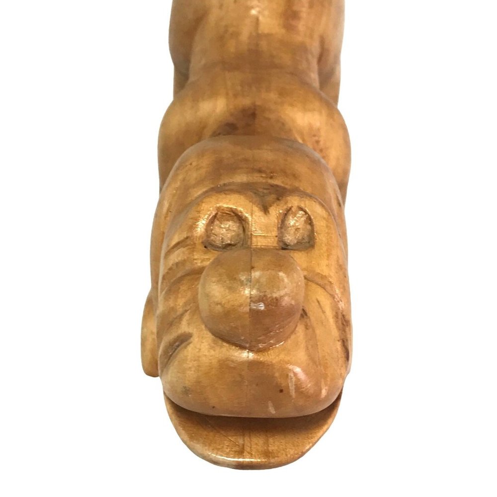 Vintage Hand Carved Wood Hound Dog Folk Art Rustic Primitive MCM 10 in Cabincore - Picture 4 of 9